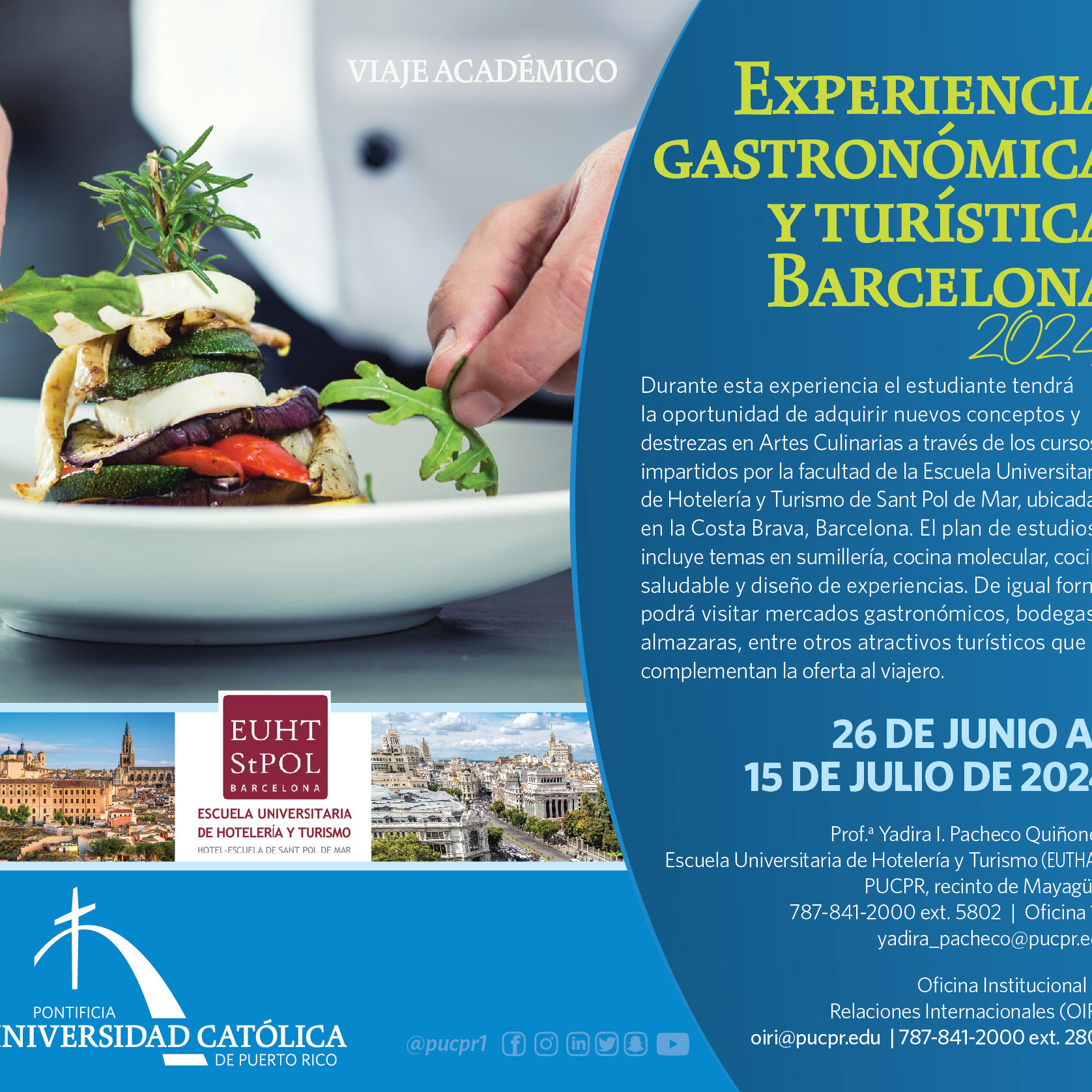 Viaje Académico Artes Culinarias Barcelona 2024